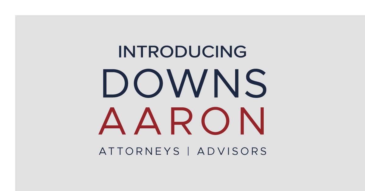Introducing Downs Aaron The words "Introducing" above the logo for DownsAaron